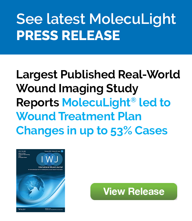 Largest Published Real-World Wound Imaging Study Reports  MolecuLight<sup>®</sup> led to Wound Treatment Plan Changes in up to 53% Cases